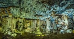 Stalactites And Stalagmites In Grotto