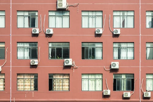 Wall with Windows and Air Conditioning