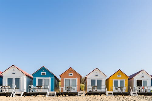 Colorful Little Beach Huts 