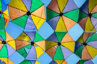 Green Yellow and Blue Umbrella