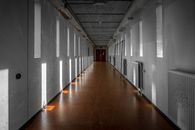 Empty Interior of Passage Between Buildings