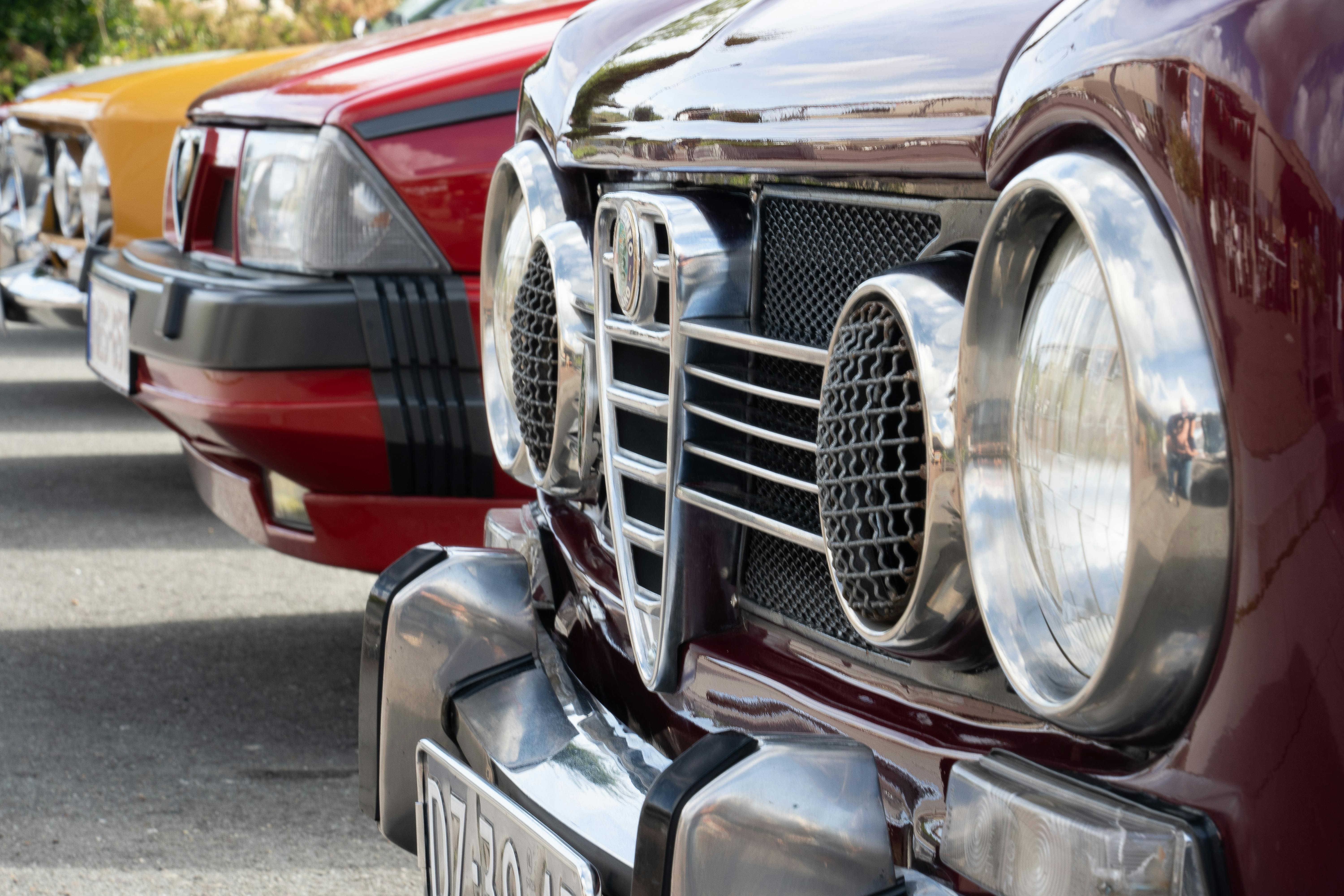 Headlights of Vintage Cars · Free Stock Photo