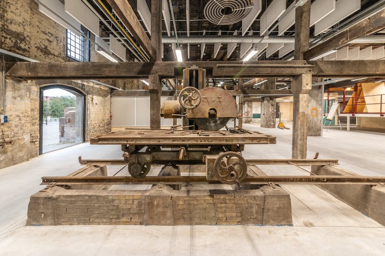 Old Industrial Machinery In A Refurbished Building