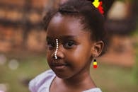 Portrait of Little Girl with Dots Drawn over her Face