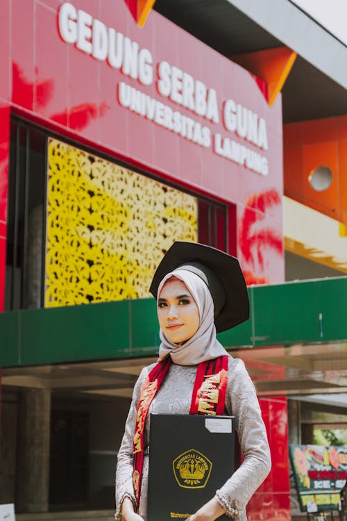 Woman in Gray Hijab