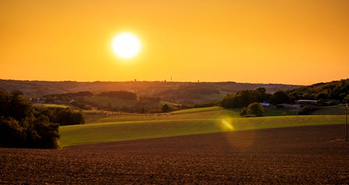 Free stock photo of golden sunset, rural scene