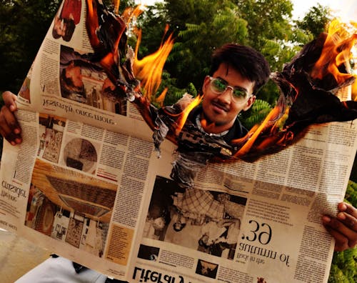 Free stock photo of burning, fire, newspaper
