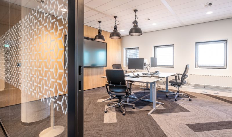 Spacious modern office interior with contemporary furniture