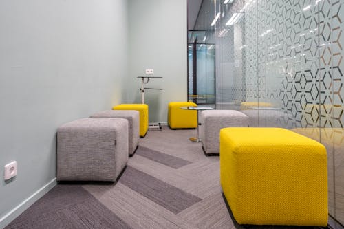 Squared Stools Inside an Office