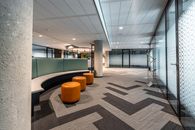 Orange and Gray Sectional Couch