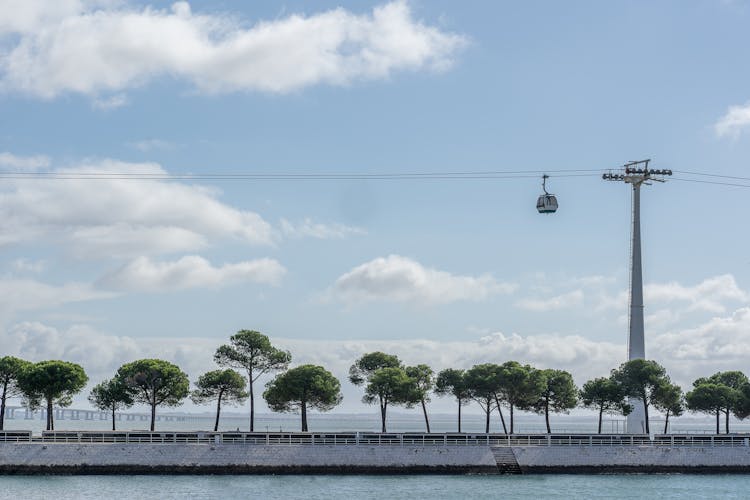 Green Trees Alley Along The Sea Side Beside Funicular