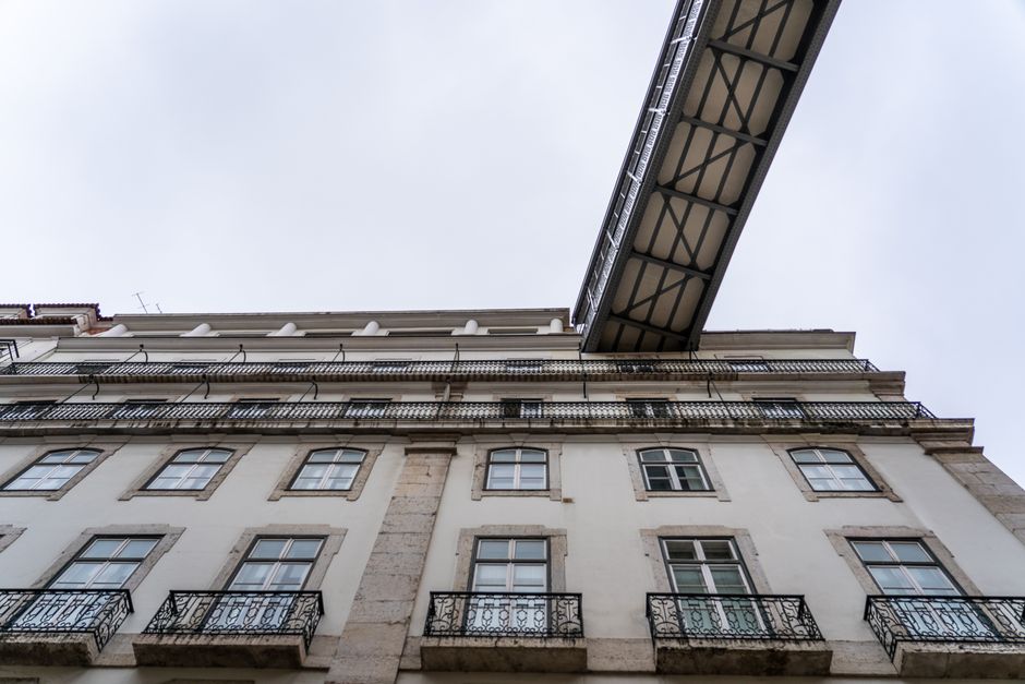 Close-up of a funicular's mechanical details, showcasing Lisbon's unique urban transport.