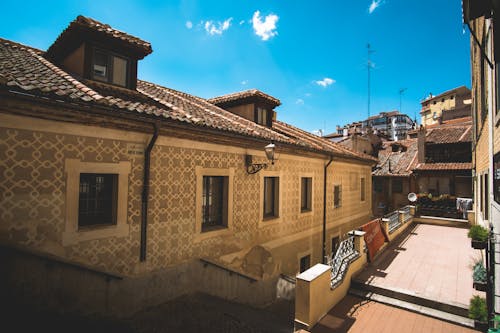 Free Houses in the Old Town of Segovia Spain Stock Photo