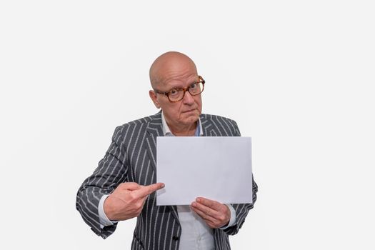 Man in Gray Striped Long Sleeve Shirt Holding White Paper