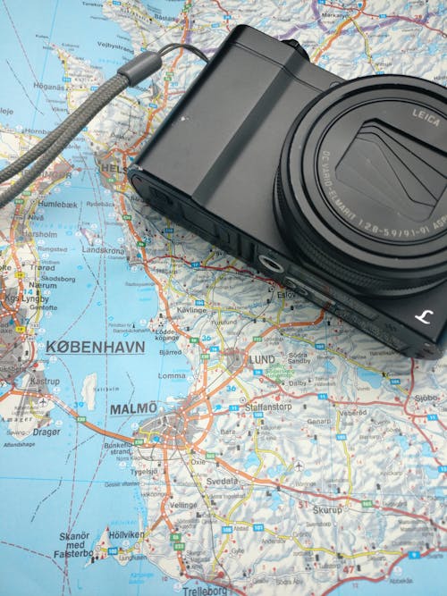 Black Camera over a Map