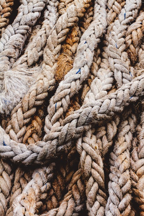 Close-up View of Thick Ropes