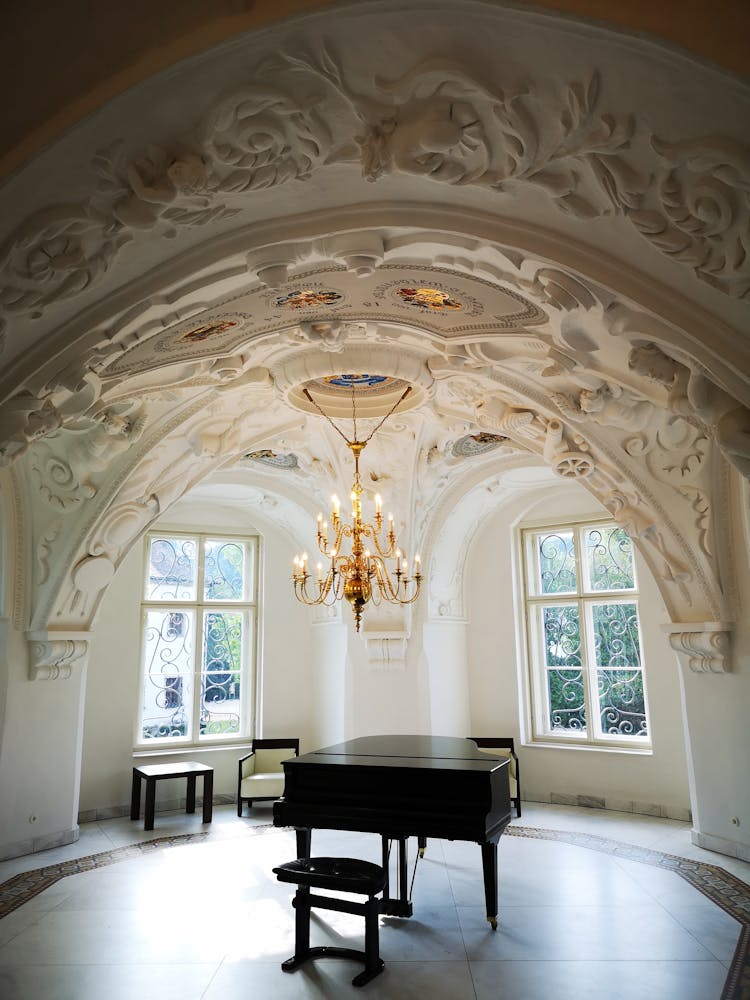 Piano In Luxurious Baroque Room