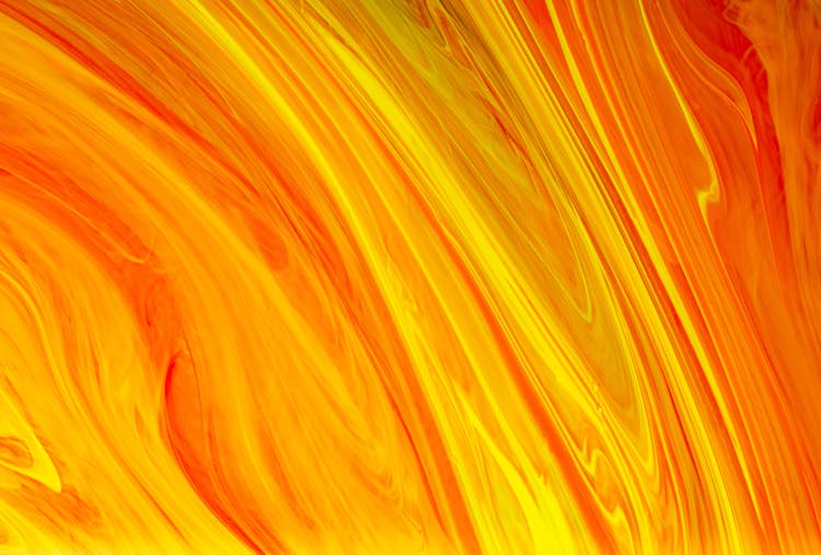 Yellow And Orange Abstract Painting In Close-up Shot