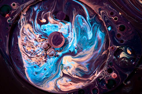 Colored Liquids Mixture in Macro Photography