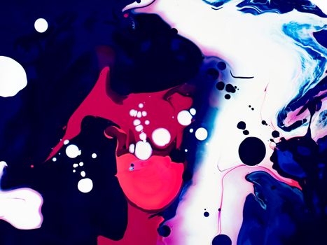 A dynamic abstract artwork showcasing bold and vibrant colors with flowing ink patterns.
