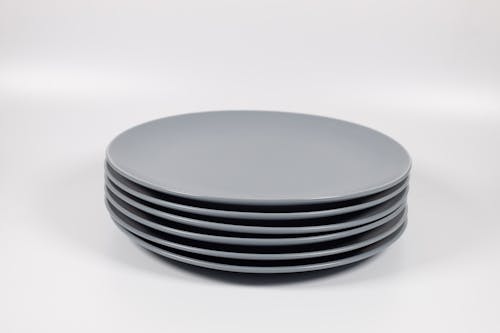 A Pile of Gray Plates 