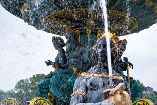 View of a Fountain with Sculptures