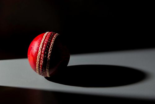 Red leather cricket ball