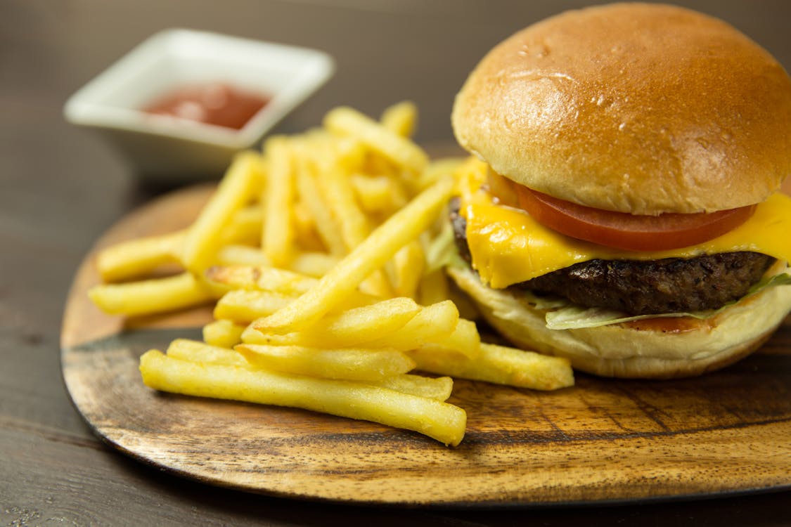 Free Btl Burger With Fries Stock Photo