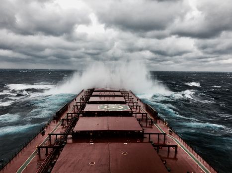 A Cargo Ship on the Sea