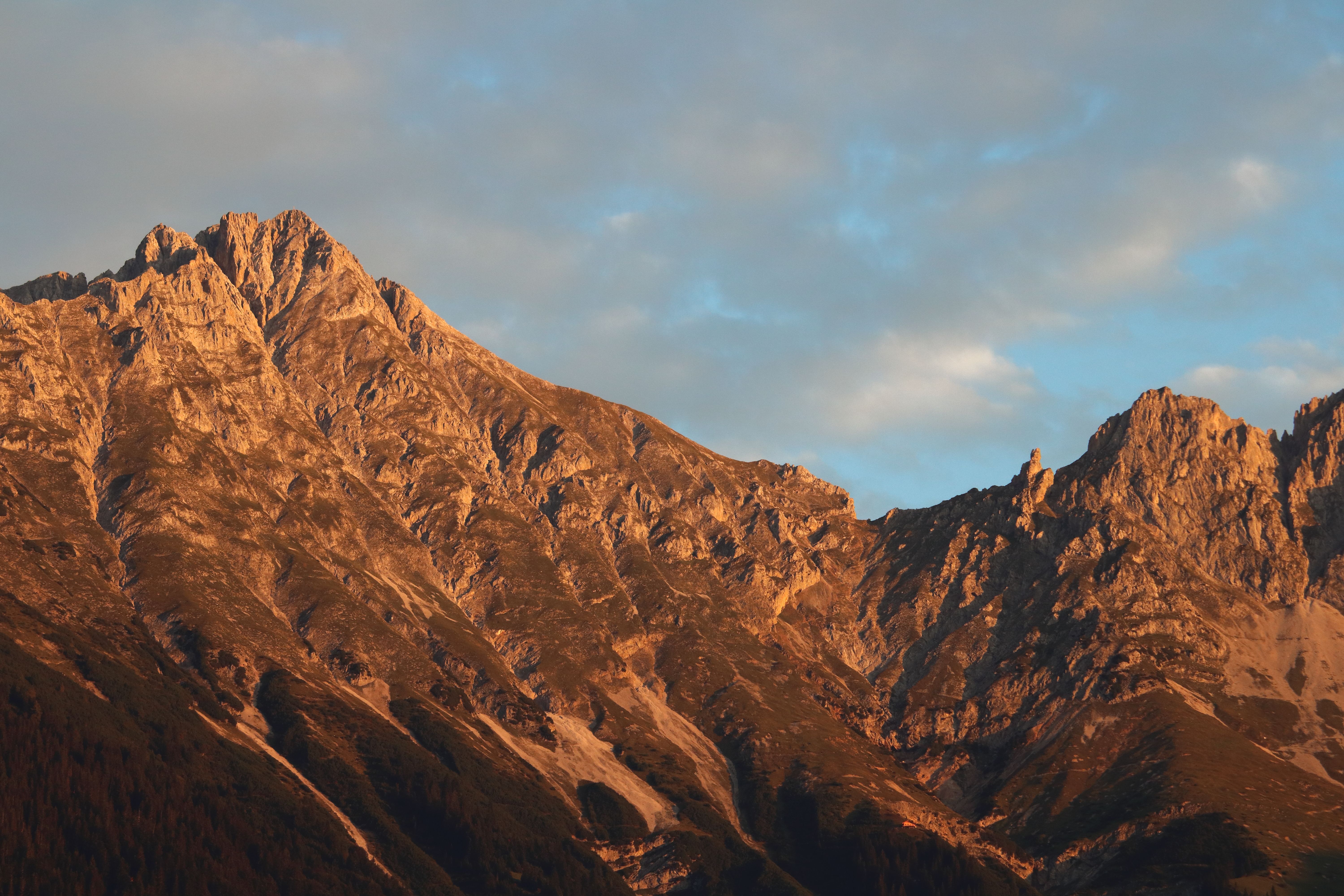 A ridgeline catching the first light