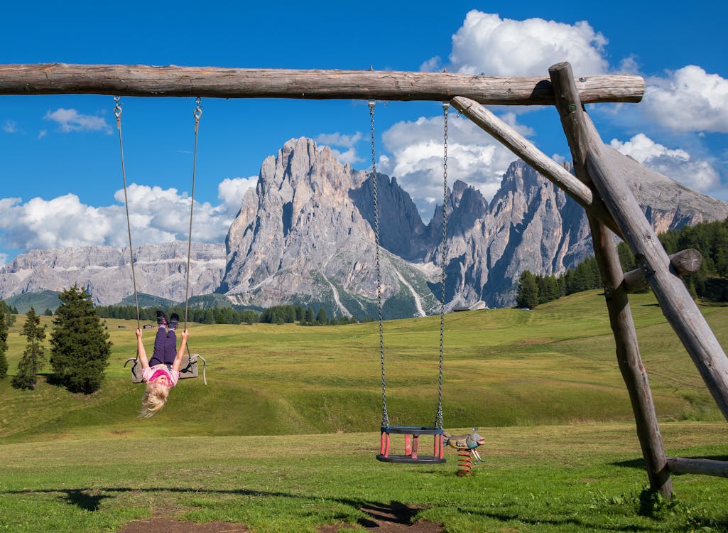 Free Girl on Swing Stock Photo