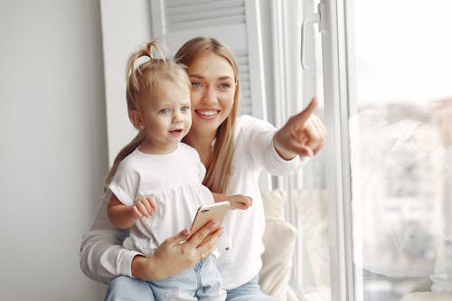 Mother Playing with Small Child