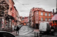 Street Tram Rails in the City