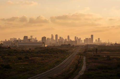 Aerial Photography of City Buildings during Sunset