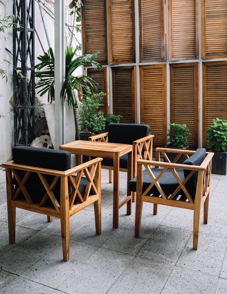 A Table And Chairs In A Cafe