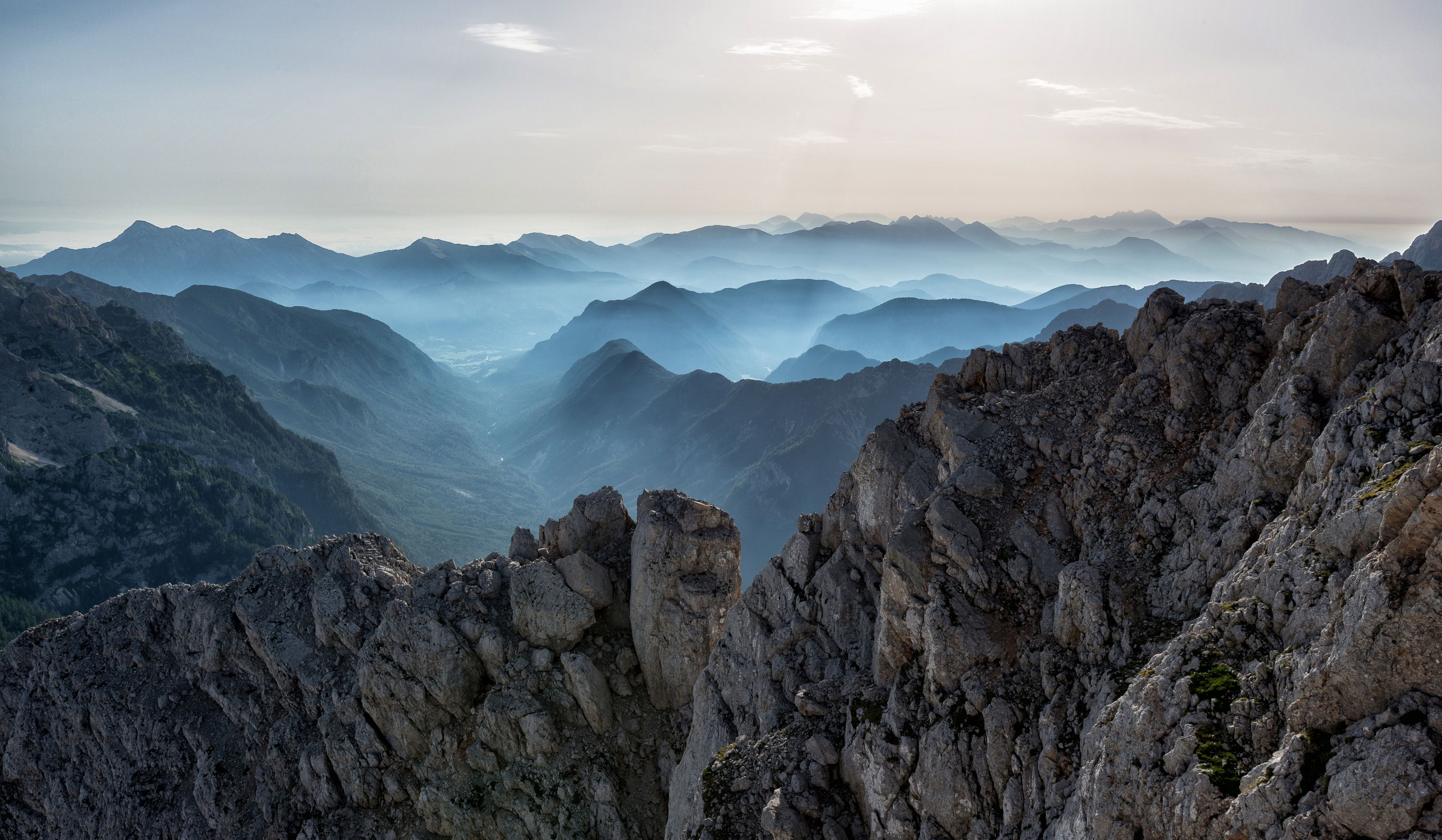 Peaks above a sea of evening cloud