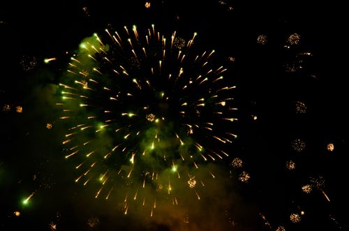 Free Captivating fireworks at night over Niagara Falls, symbolizing joy and celebration. Stock Photo