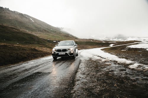 Car on Road in Mountains