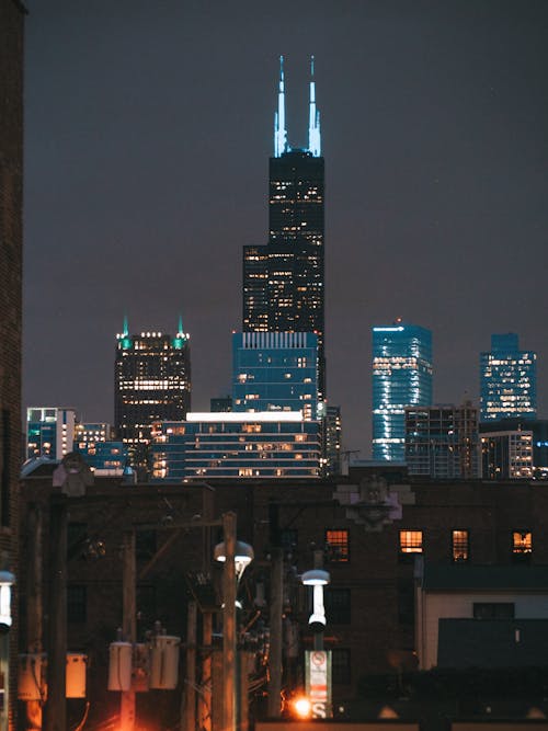 High Rise Buildings during Night Time