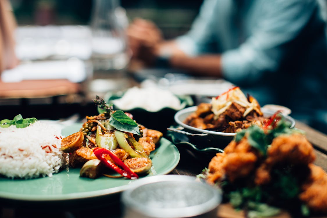 Rice and Vegetables on Table · Free Stock Photo