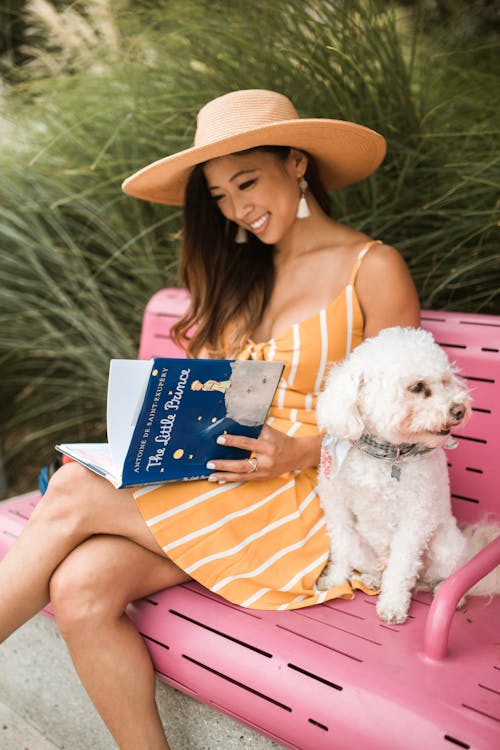 Free A Woman Reading a Book Stock Photo