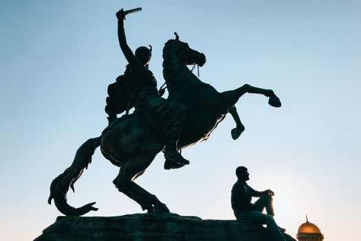 Statue Representing a Woman on a Horse