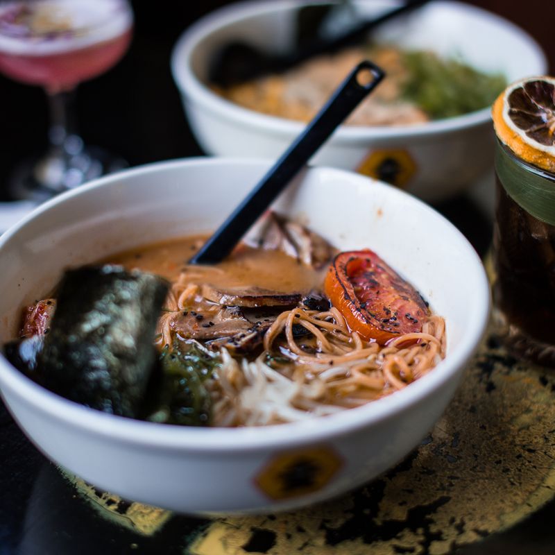 One-Pot Roasted Broccolini and Anchovy-Free Umami Noodle Soup