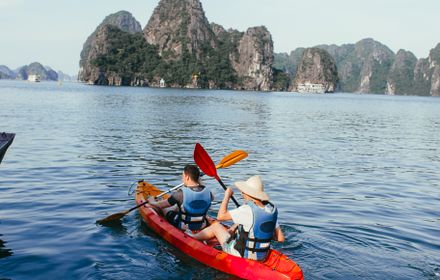 Kayak entre les îlots