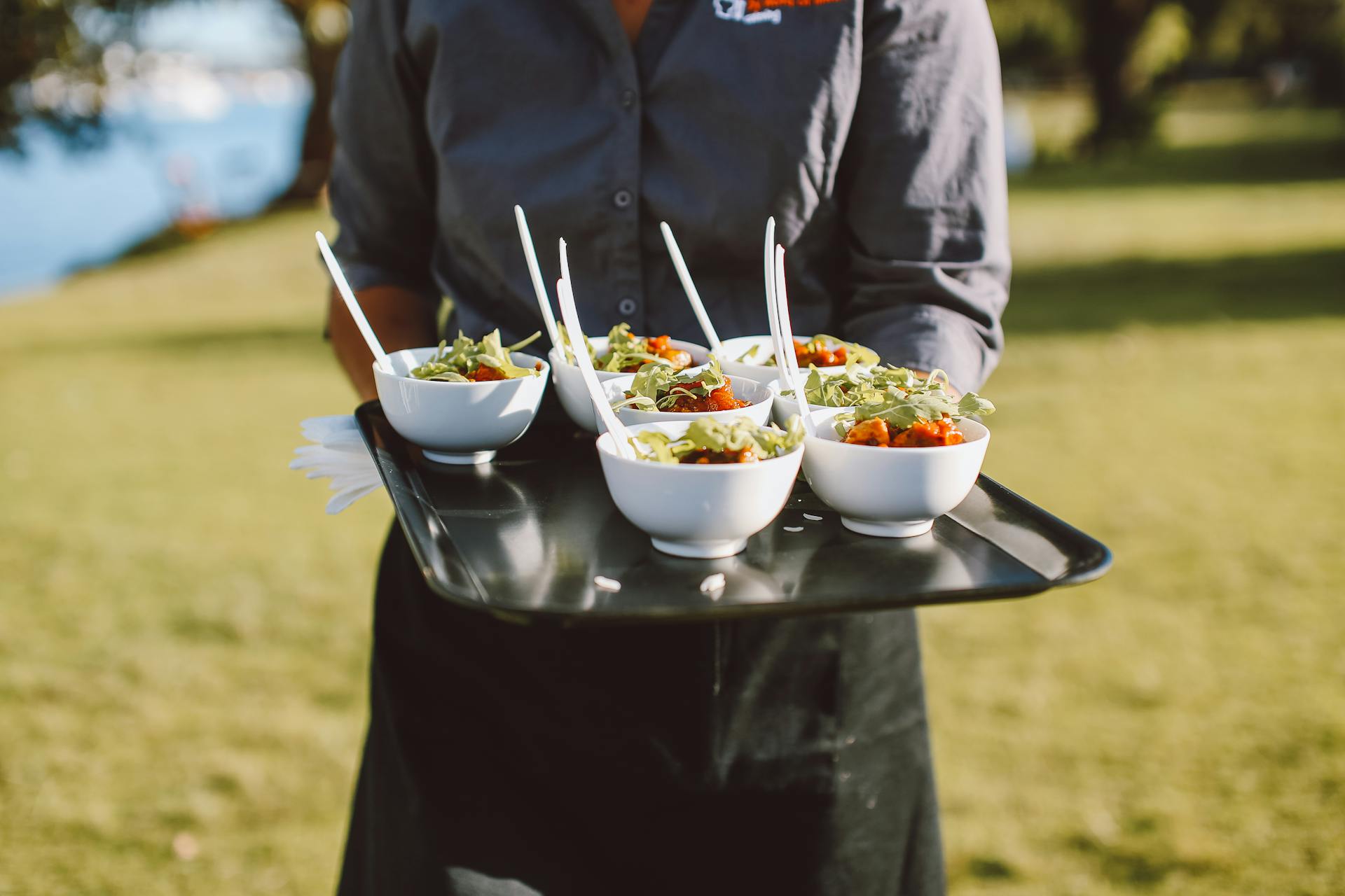 Food on Bowls over a Serving Tray