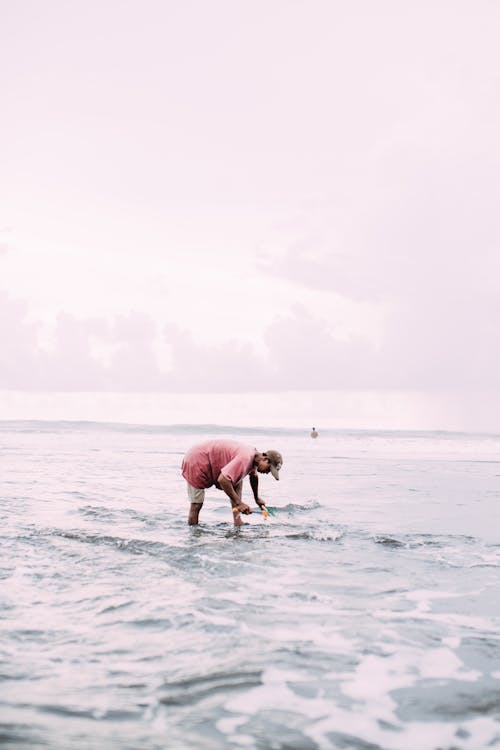 Woman Wading In Sea 