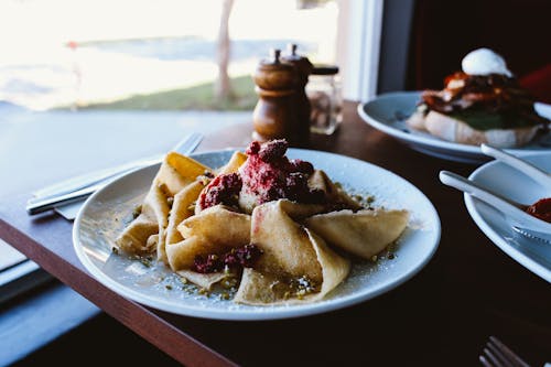 A Serving of Crepe with Toppings