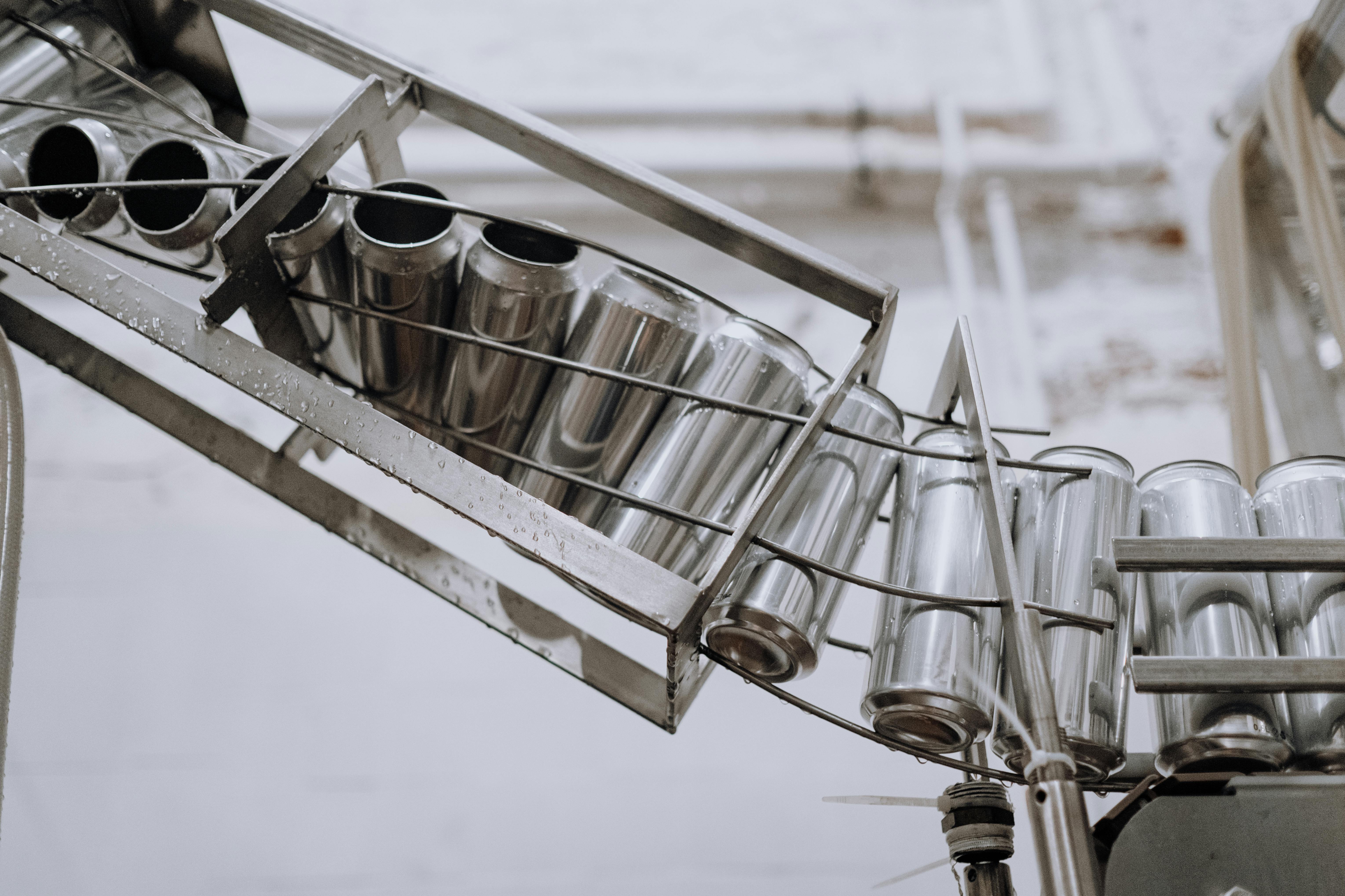 steel equipment in a brewery