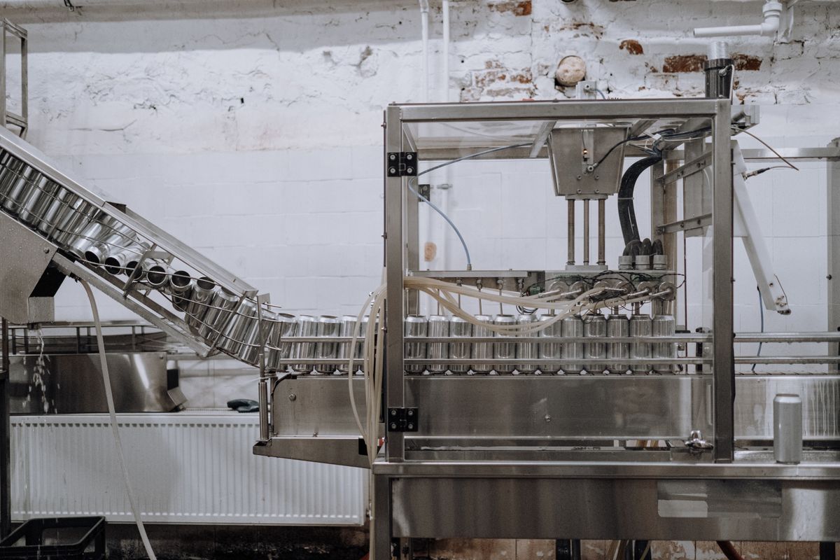 Automated assembly line in operation