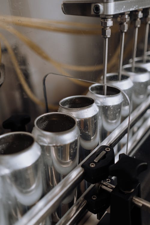 Free Stainless Steel Cups on Rack Stock Photo
